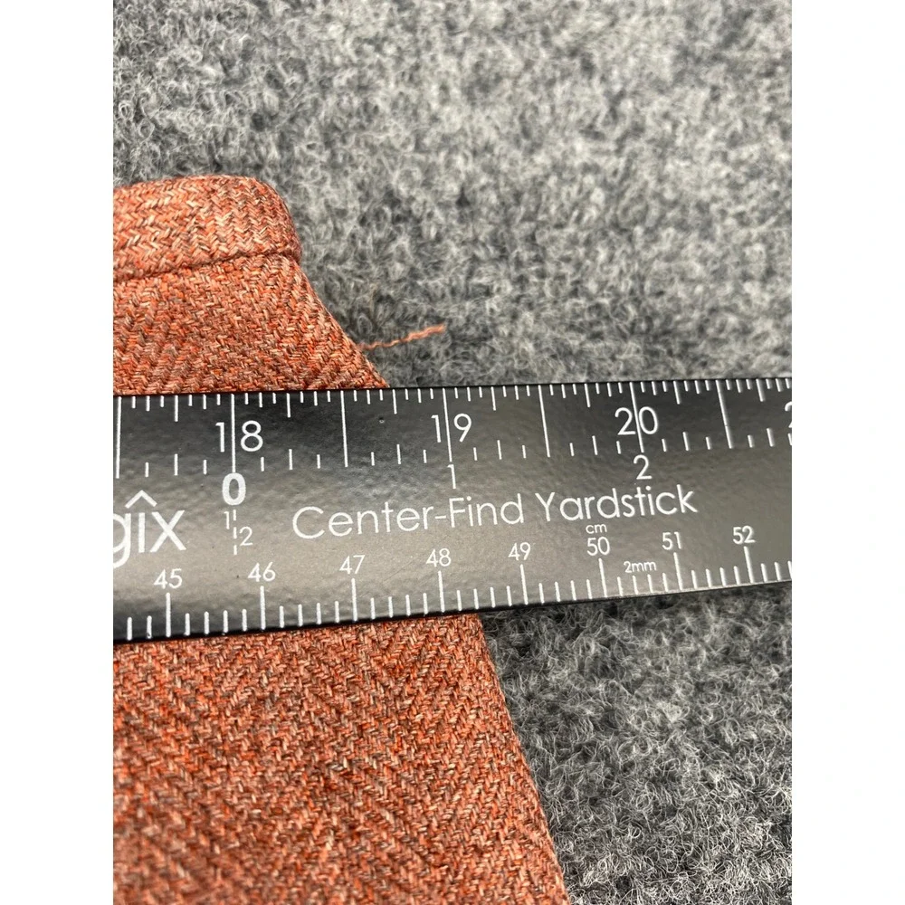 Le Suit Essentials Skirt Suit Set Women 18 Rust Orange Herringbone Blazer Ruffle